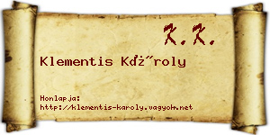 Klementis Károly névjegykártya