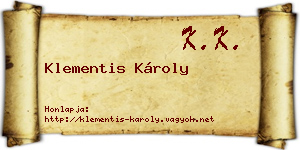 Klementis Károly névjegykártya