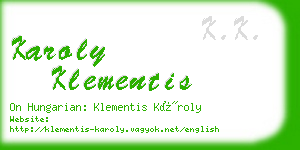 karoly klementis business card